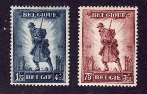 Belgium-Sc#B123-4-unused hinged set-Soldier-Infantryman1932-