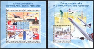 Niger 2013 Aviation Airplanes Airbus Concorde sheet + S/S MNH