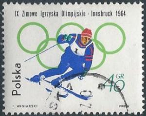 Poland 1200 (used cto) 40g Innsbruck Olympics: skiing (1964)