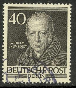 GERMANY / BERLIN - 1952-53 40pf WILHELM VON HUMBOLDT Issue Sc 9N93 VFU