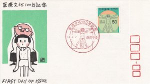 Japan # 1355, Sketch of Man by Davinci, First Day Cover