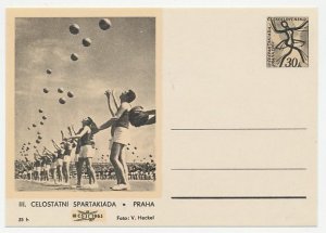 Postal stationery Czechoslovakia 1965 Spartakiad Prague