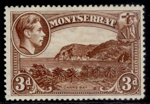 MONTSERRAT GVI SG106a, 3d red-brown, LH MINT.