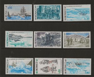 Monaco 1073-81  1977  set 9 fvf mint hinged