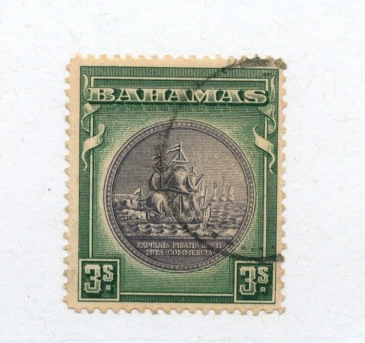 ?#91a BAHAMAS used, paper stain,  see scan Cat $35 Stamp