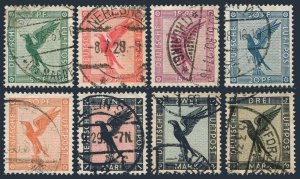 Germany C27-C34,used.Michel 378-284. Air Post 1926-1927.German Eagle.