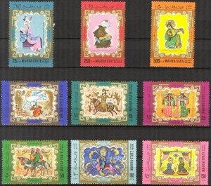 {AM006} Aden / Mahra 1967 Fairy Tales set of 9 MNH** Mi.30/38 7,50 Eur.