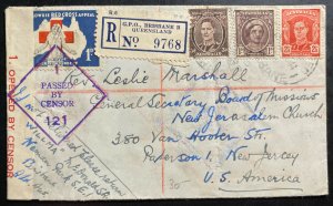 1944 Brisbane Australia Censored Cover To Board Of Missions Patterson NJ USA