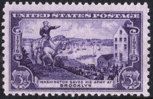 SC#1003 3¢ Battle of Brooklyn, 175th Anniversary Single (1951) MNH