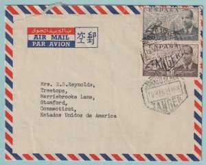 SPAIN - MOROCCO 1954 COVER MAILED FROM TANGIER TO STAMFORD CT- CV669