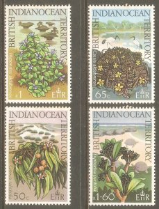 BRITISH INDIAN OCEAN TERR Sc# 78 - 81 MNH FVF Set4 Native Plants