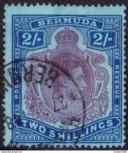 BERMUDA 1938 KGVI 2 Shillings Deep Purple & Ultramarine/Grey-Blue SG116 Fine ...