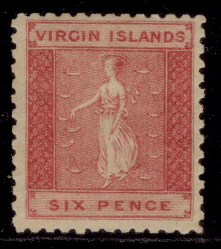 BRITISH VIRGIN ISLANDS QV SG7, 6d rose-red, M MINT. Cat £60.