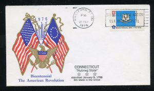 US 1637 American Bicentennial -  Connecticut UA Al Tag Boerger cachet FDC 