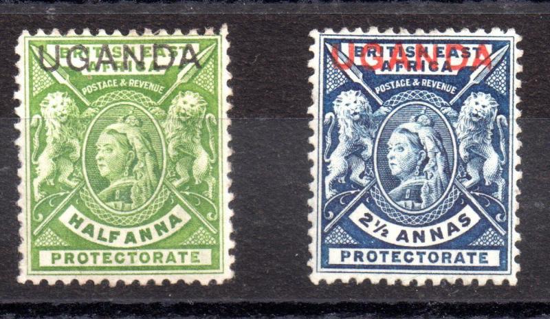 Uganda 1902 1/2d & 2 1/2d mint set SG92-93 WS4213