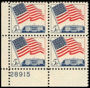 US #1208a U.S. FLAG MNH LL PLATE BLOCK #28915