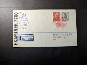 1944 England Cover Czechoslovakia Field Post Office to New York NY USA