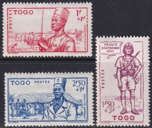 Togo 1941 Sc B10A-C set MH*