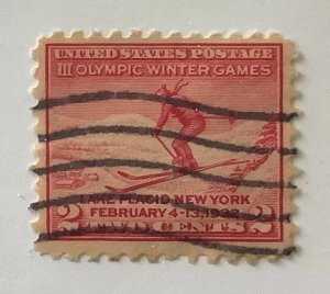 USA 1932  Scott 716 used - 2c, ski jumper, Winter Olympic