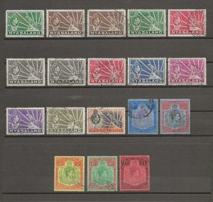 NYASALAND 1938/44 SG 130/43 USED Cat £225