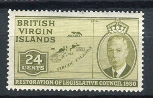 VIRGIN ISLANDS; 1950s early GVI Pictorial issue Mint hinged 24c. value