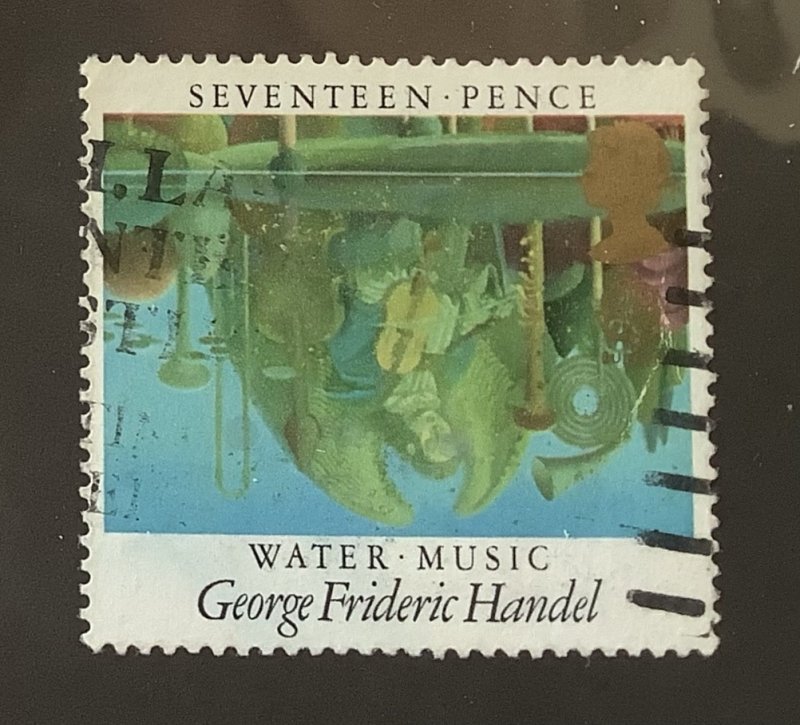 Great Britain 1985 Scott 1103 used - 17p, Water Music, George Frederic Handel