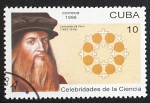 CUBA Sc# 3716 SCIENTISTS science  DA VINCI 10c  1996 used cto