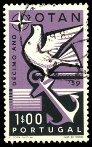 PORTUGAL Sc 846 USED - 1960 1e - Symbol of Hope and Peace