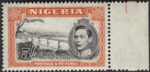 Nigeria 64b (mnh) 5sh Niger at Jebba, org & black, perf. 14 (1948)