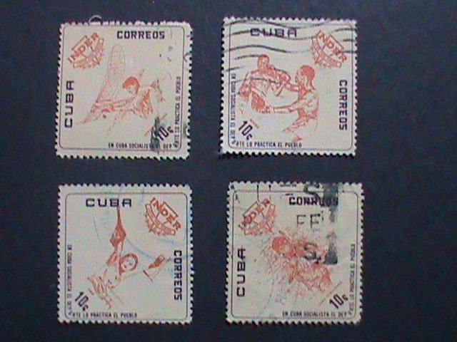 ​CUBA-1962 NATIONAL SPORTS INSTITUTE STAMPS THE MOST HARD TO FIND USED VF