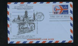 US UC35 FDC UA Jet Airliner & Globe, Johnstown Stamp Club