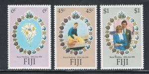 Fiji 1981 Royal Wedding Scott # 442 - 444 MH