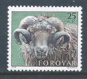 Faroe Islands #42 NH 25kr Ram Defin.