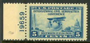 USA 1928 Aeromautics 5¢ Blue Scott 650 PNS Mint B92