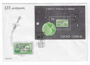 Cuba 1964 Anniversary Souvenir Sheet FDC with better cachet