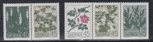 Sweden # 782-786, Wild Flowers. Mint, Hinged, 1/3 Cat.