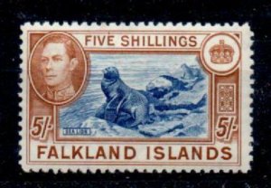 FALKLAND ISLANDS SG161 1938 5/= BLUE & CHESTNUT MTD MINT