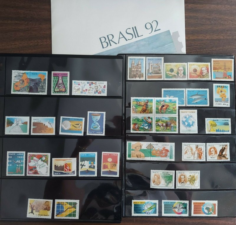 BRAZIL 1992 OFFICIAL YEARSET, stamps w/original folder