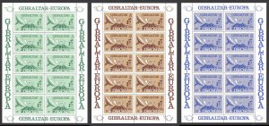 Gibraltar Sc# 382-384 MNH Pane/10 1979 Europa