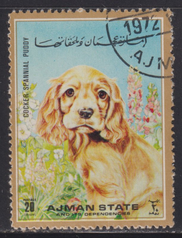 UAE Ajman Unlisted Cocker Spaniel Puppy 1972