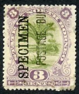 North Borneo SGD3s 3c olive-green and dull purple Perf 14.4-14.7 opt SPECIMEN