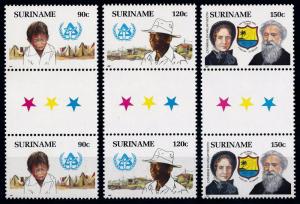 [SU546GPA] Suriname 1987 Salvations Army Gutter pairs with Stars MNH