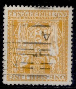 NEW ZEALAND GVI SG F191, 1s 3d orange-yellow, FINE USED.