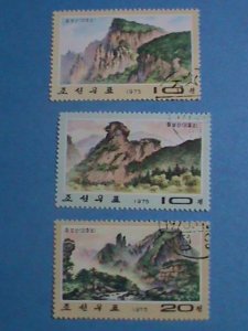 1975- SC#1407-9-KOREA STAMP: VIEWS OF MT. CHILBO MOUNTAIN CTO-NH STAMPS