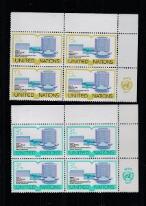 United Nations- New York  Scott#  281-2  MNH Inscription Blocks of 4