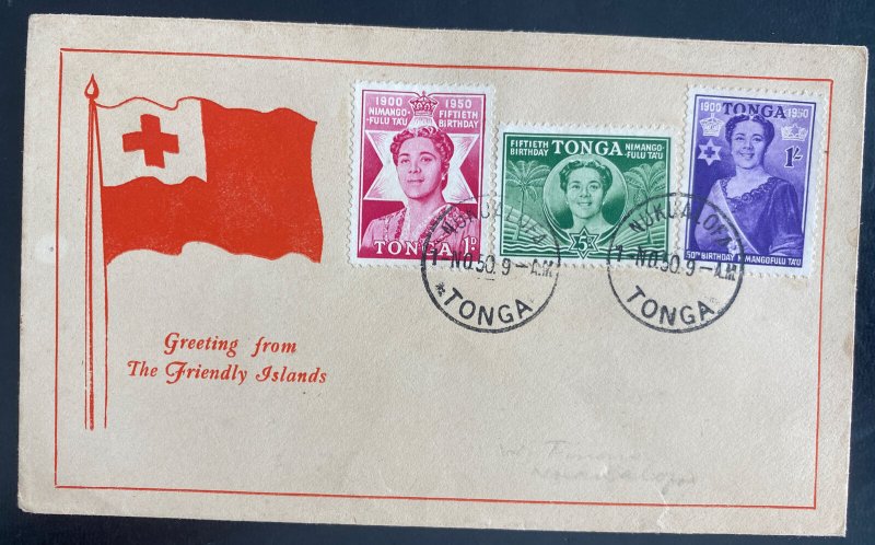 1950 Nukualofa Tonga Toga Souvenir Cover Queen Salote Birthday W Finau