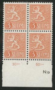 FINLAND SUOMI Scott 314 MNH** 1954 inscription block