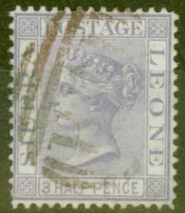 Sierra Leone 1876 1 1/2d Lilac SG18 V.F.U