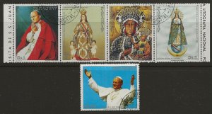 Thematic Stamps Others - PARAGUAY 1988 POPES VISIT 5v used