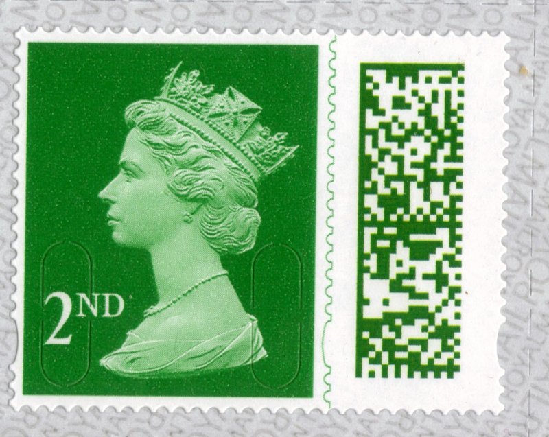 GB 2022 QE2 2nd Green New Barcoded Machin Umm ( R354 )